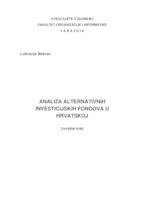 Analiza alternativnih investicijskih fondova u Hrvatskoj