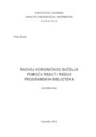 Razvoj korisničkog sučelja pomoću React i Redux programskih biblioteka