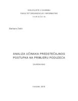 Analiza učinaka predstečajnog postupka na primjeru odabranog poduzeća