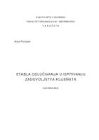 Stabla odlučivanja u ispitivanju zadovoljstva klijenata