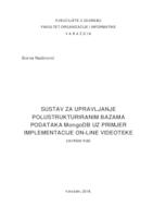 Sustav za upravljanje polustrukturiranim bazama podataka MongoDB uz primjer implementacije on-line videoteke