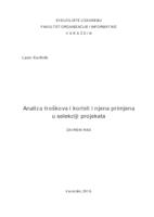 Analiza troškova i koristi i njena primjena u seleciji projekata