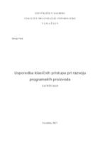 Usporedba klasičnih pristupa pri razvoju programskih proizvoda