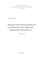 Analiza poslovanja poduzeća iz uslužnog sektora temeljem financijskih pokazatelja