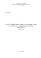 Razvoj programskog proizvoda primjenom MSF metodike u MS .NET  razvojnom okruženju 