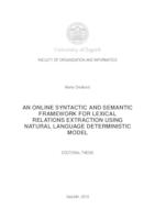 An Online Syntactic and Semantic Framework for Lexical Relations Extraction Using Natural Language Deterministic Model