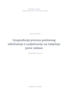 Unapređenje procesa poslovnog odlučivanja o sudjelovanju na natječaju javne nabave