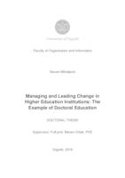 Managing and Leading Change in Higher Education Institutions