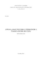 Upravljanje rizicima s primjenom u financijskom sektoru