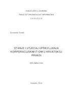 Stanje i utjecaj upravljanja korporacijskim IT-om u hrvatskoj praksi