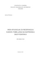 Web aplikacija za rezervaciju karata temeljena na naprednoj bazi podataka