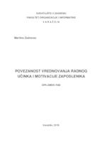 Povezanost vrednovanja radnog učinka i motivacije zaposlenika