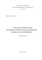 Procjena financijske sigurnosti poslovanja odabranih agencija za promidžbu