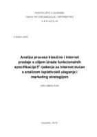 Analiza procesa klasične i Internet prodaje s ciljem izrade funkcionalnih specifikacija IT rješenja za Internet dućan s analizom isplativosti ulaganja i marketing strategijom