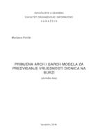 Primjena ARCH i GARCH modela za predviđanje vrijednosti dionica na burzi