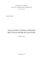 Analiza web stranica državnih institucija Republike Hrvatske