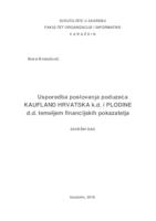 Usporedba poslovanja poduzeća KAUFLAND HRVATSKA k.d. i PLODINE d.d. temeljem financijskih pokazatelja