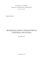 Regionalni aspekti poduzetništva u Republici Hrvatskoj