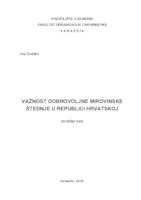 Važnost dobrovoljne mirovinske štednje u Republici Hrvatskoj