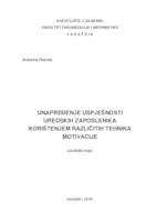 Unapređenje uspješnosti uredskih zaposlenika korištenjem različitih tehnika motivacije