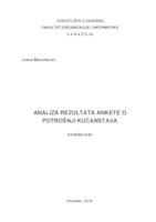 Analiza rezultata ankete o potrošnji kućanstava