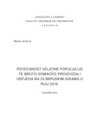 Povezanost veličine populacije te bruto domaćeg proizvoda i uspjeha na Olimpijskim igrama u Riju 2016. godine