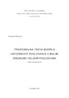 Tradicionalna i nova mjerila uspješnosti poslovanja u malim, srednjim i velikim poduzećima