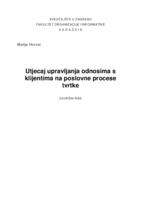 Utjecaj upravljanja odnosima s klijentima na poslovne procese tvrtke