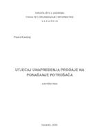 Utjecaj unapređenja prodaje na ponašanje potrošača