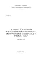 Povezivanje kurikuluma nastavnog predmeta Informatika i međupredmetne teme Zdravlje u srednjoj školi