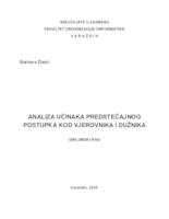 Analiza učinaka predstečajnih postupaka kod vjerovnika i dužnika