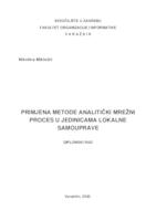 Primjena metode analitički mrežni proces u jedinicama lokalne samouprave