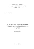 Utjecaj društvenih mreža na proces donošenja odluke o kupnji