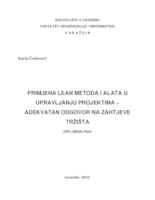 Primjena Lean metoda i alata u upravljanju projektima – adekvatan odgovor na zahtjeve tržišta