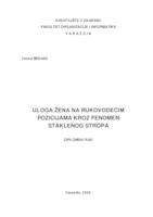 Uloga žena na rukovodećim pozicijama kroz fenomen staklenog stropa