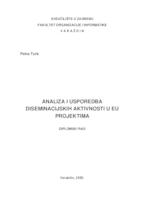 Analiza i usporedba diseminacijskih aktivnosti u EU projektima