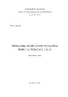 Procjena vrijednosti poduzeća Rimac Automobili d.o.o.