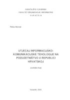 Utjecaj informacijsko-komunikacijske tehnologije na poduzetništvo u Republici Hrvatskoj