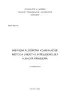 Hibridni algoritmi kombinacije metoda umjetne inteligencije i njihova primjena