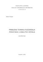 Primjena tehnika rudarenja podataka u analitici učenja