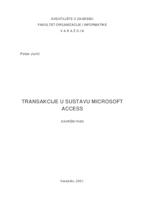 Transakcije u sustavu Microsoft Access