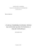 Utjecaj pandemije korona virusa na kupovne navike potrošača u online okruženju