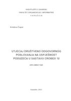 Utjecaj društveno odgovornog poslovanja na uspješnost poduzeća u sastavu CROBEX 10