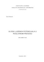 Uloga ljudskih potencijala u poslovnom procesu