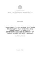 Design and evaluation of software framework that improves the management of reactive dependencies in development of object-oriented applications