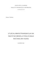 Utjecaj mikrotransakcija na razvitak modela poslovanja računalnih igara