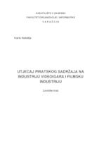 Utjecaj piratskog sadržaja na industriju videoigara i filmsku industriju