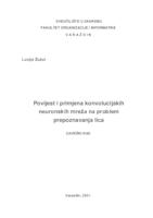 Povijest i primjena konvolucijskih neuronskih mreža na problem prepoznavanja lica