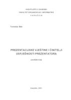 Prezentacijske vještine i činitelji uspješnosti prezentatora