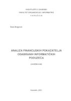 Analiza financijskih pokazatelja uspješnosti odabranih informatičkih poduzeća